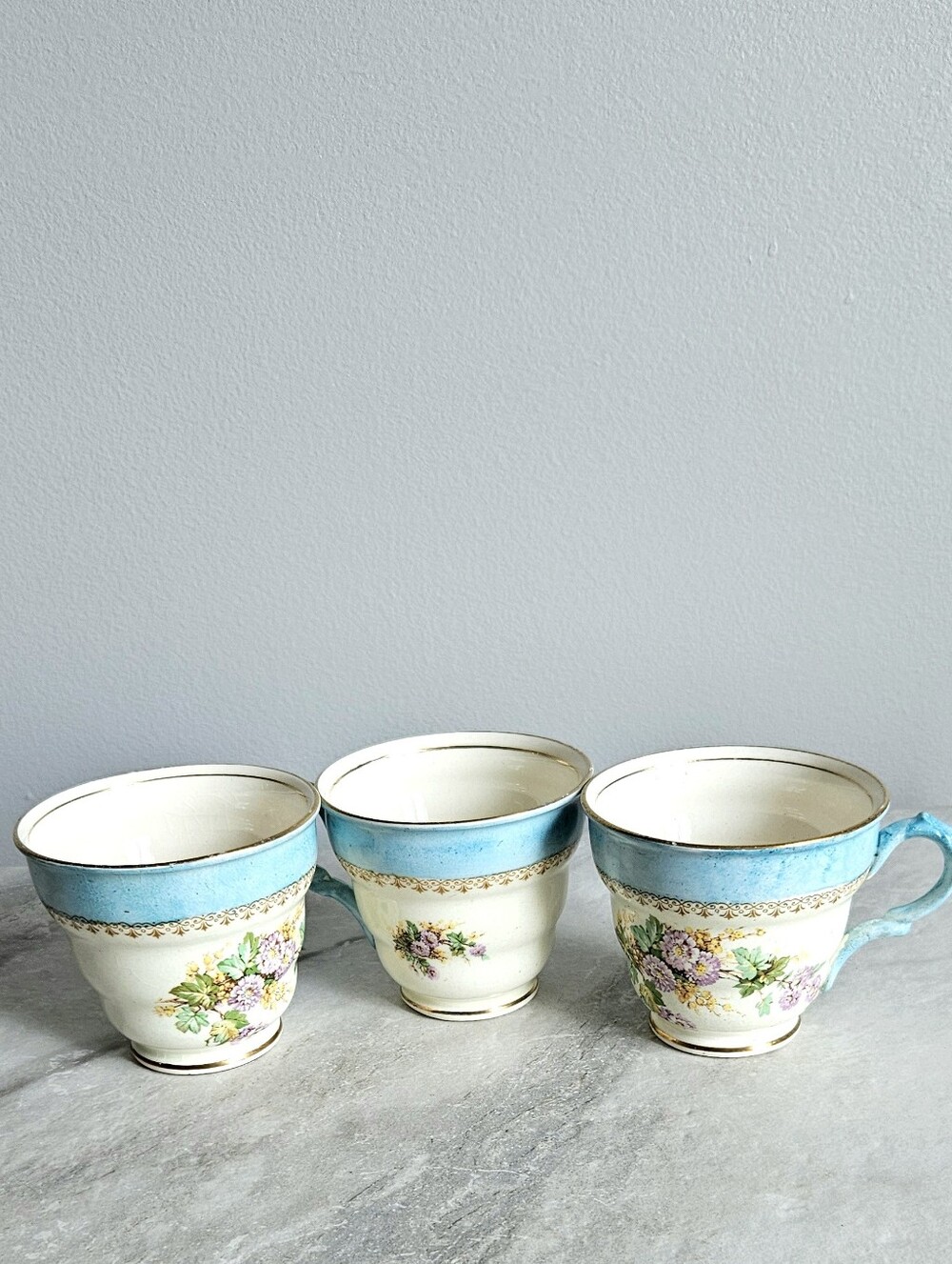 3 Antique James Kent Ltd. "Fenton" Teacups (Made in England) Vintage